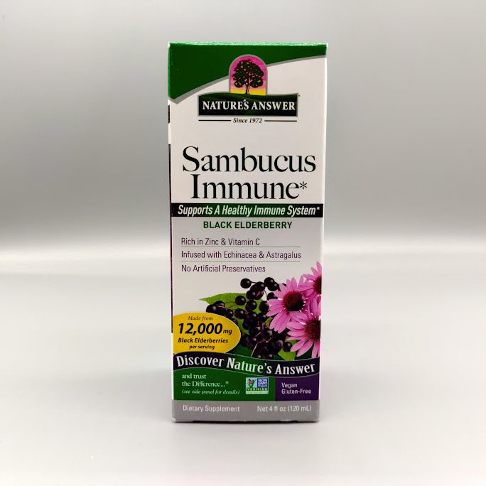 Sambucus Immune - Black Elderberry Extract - 12000 mg - 4oz de Nature's Answer (foto de archivo)
