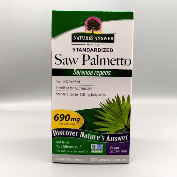 Saw Palmetto Estandarizado 690 mg Nature's Answer, 120 Cáps Veganas — detalle del producto