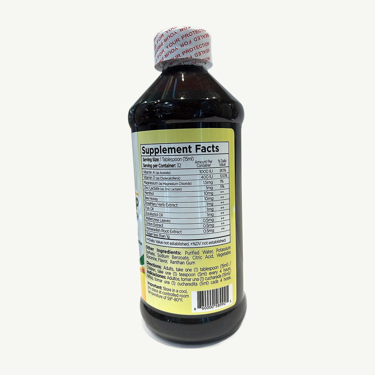 Bronqui Stop Irish Supplements: foto real del envase tomada en la tienda Borinquen Natural (1 de 2)