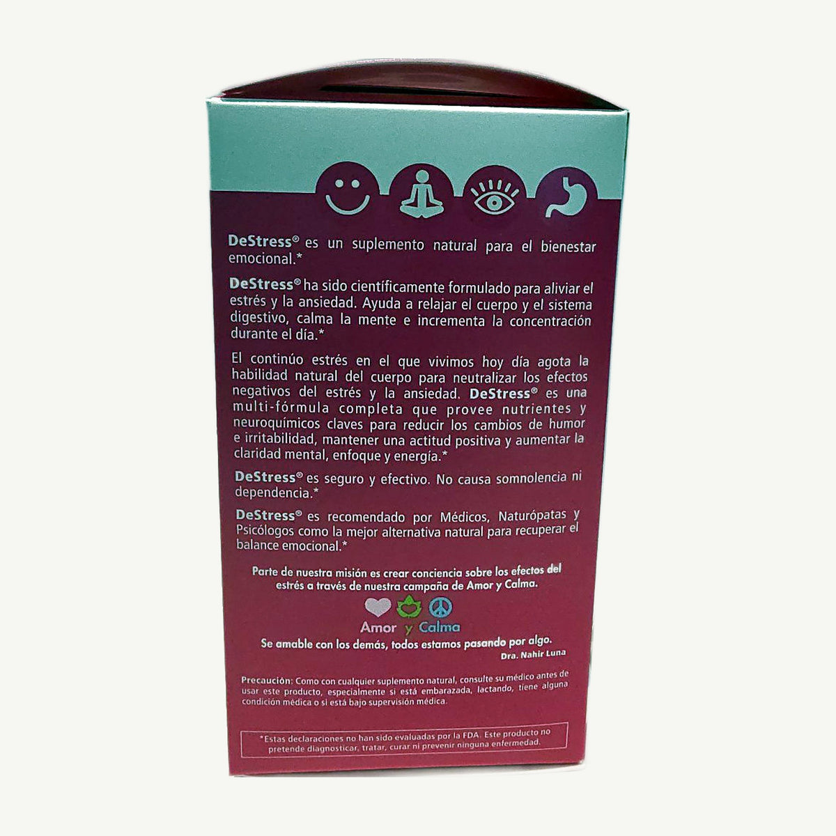 DeStress de Organic Health Labs: foto real del envase tomada en la tienda Borinquen Natural (2 de 5)