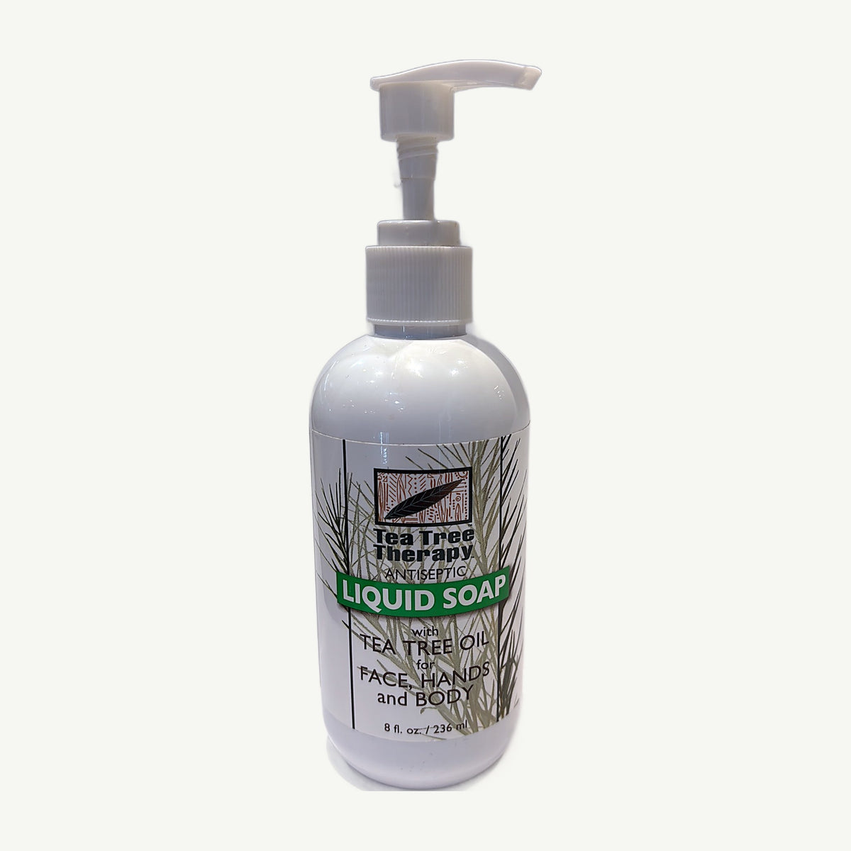 Jabón Líquido Tea Tree Therapy 8 oz: foto real del envase tomada en la tienda Borinquen Natural (1 de 2)