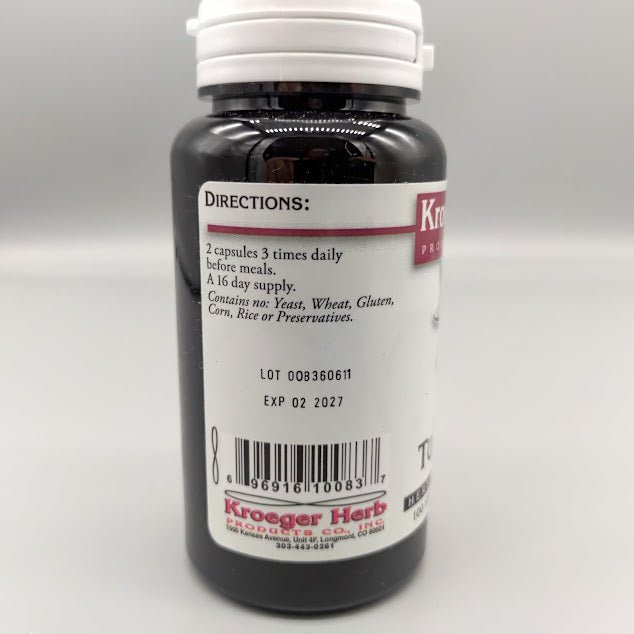Alivio Natural para el Dolor con Cúrcuma Kroeger Herbs — vista posterior