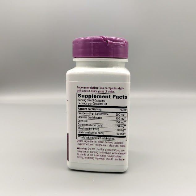 Urinary with Cranberry, 1,260 mg, 100 Caps en Puerto Rico — etiqueta con los ingredientes
