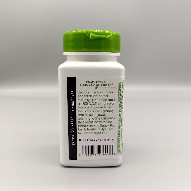 Uva Ursi - Leaves - 100 Vegan Capsules - 1,440mg de Natures Way — vista posterior (foto de archivo)