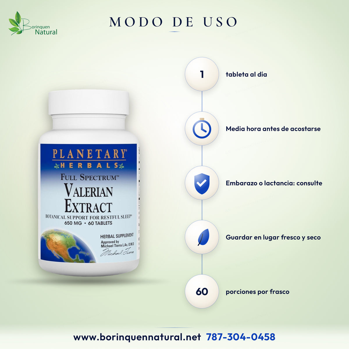 Modo de uso del Valerian Extract de Planetary Herbals: 1 tableta media hora antes de acostarse