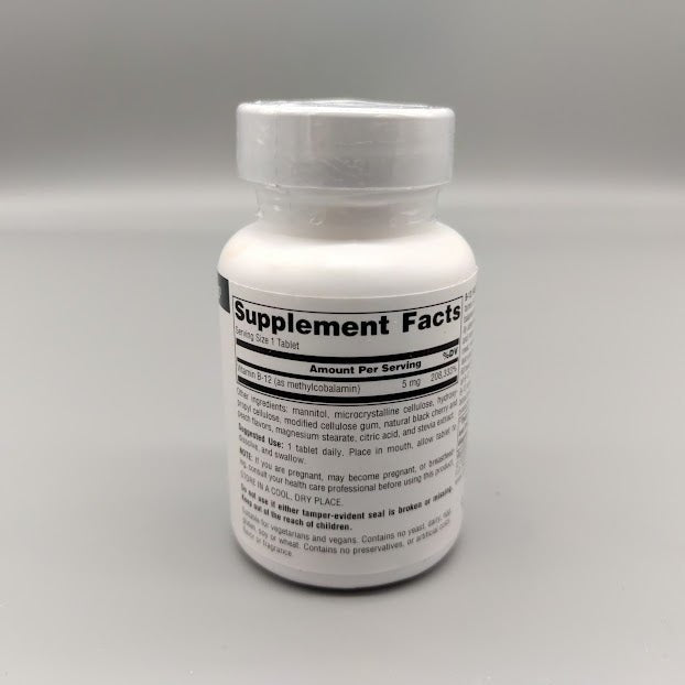 Vitamina B-12 Fastmelt 5Mg 30T de Source Naturals — etiqueta del producto