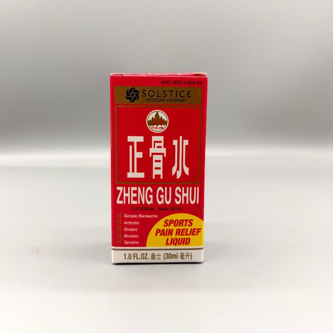 Zheng Gu Shui Topical Pain Relief Herbal Liquid 1 oz de Solstice Medicine Company (foto de archivo)