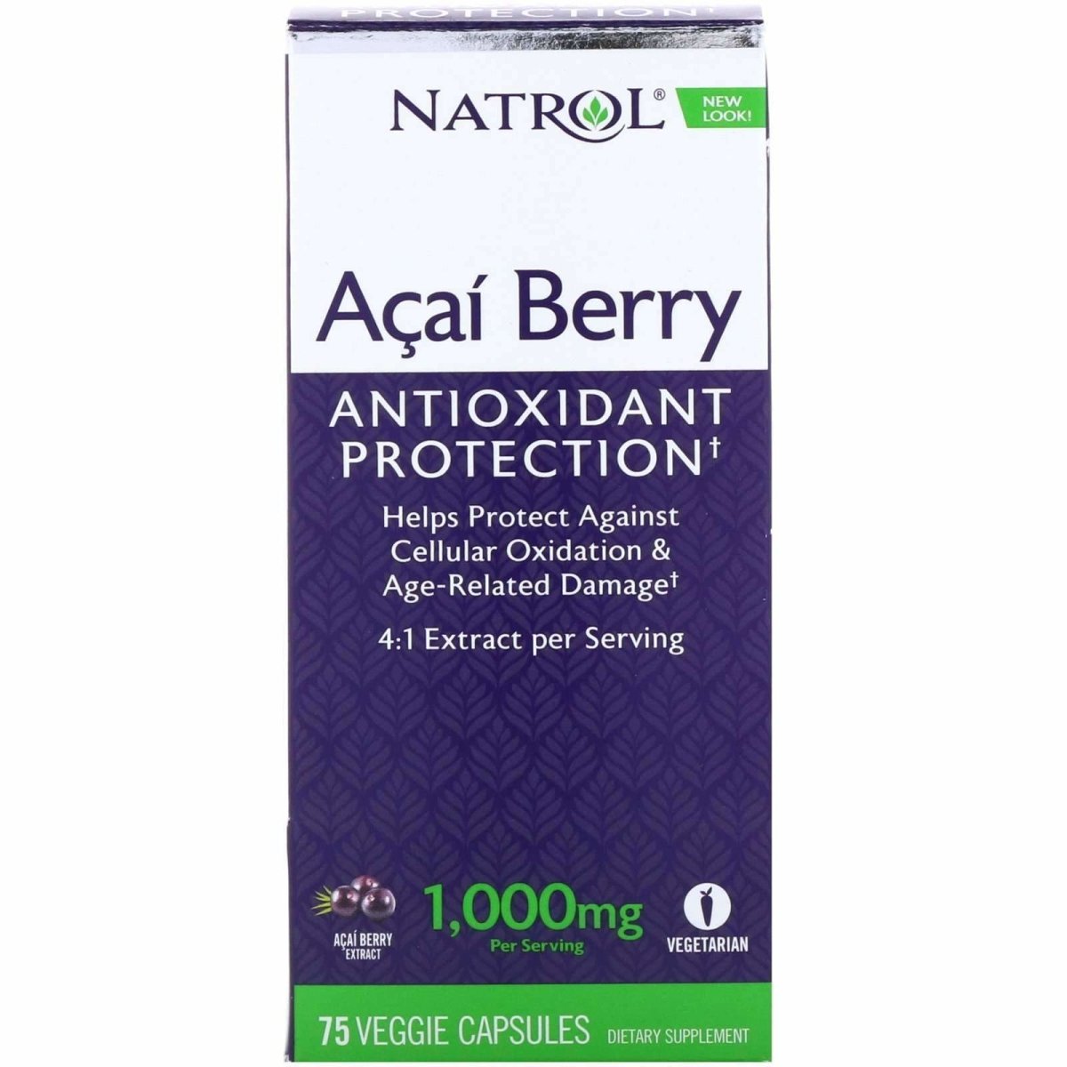 Açai Berry - Antioxidant Protection - 1,000mg - 75 Vegetarian Capsules