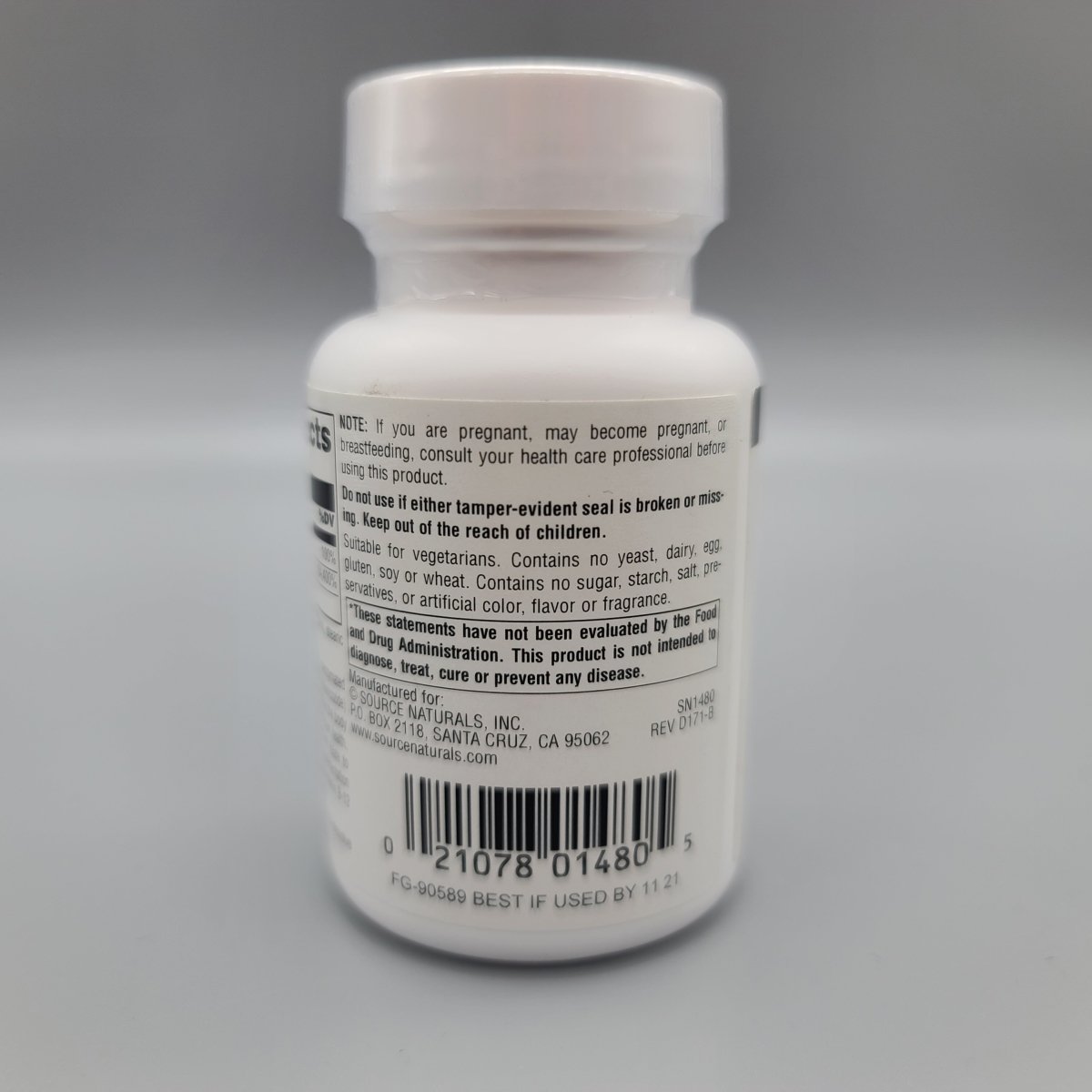 Advanced B-12 Complex - 5mg - 30 Lozenges de Source Naturals — vista posterior del envase