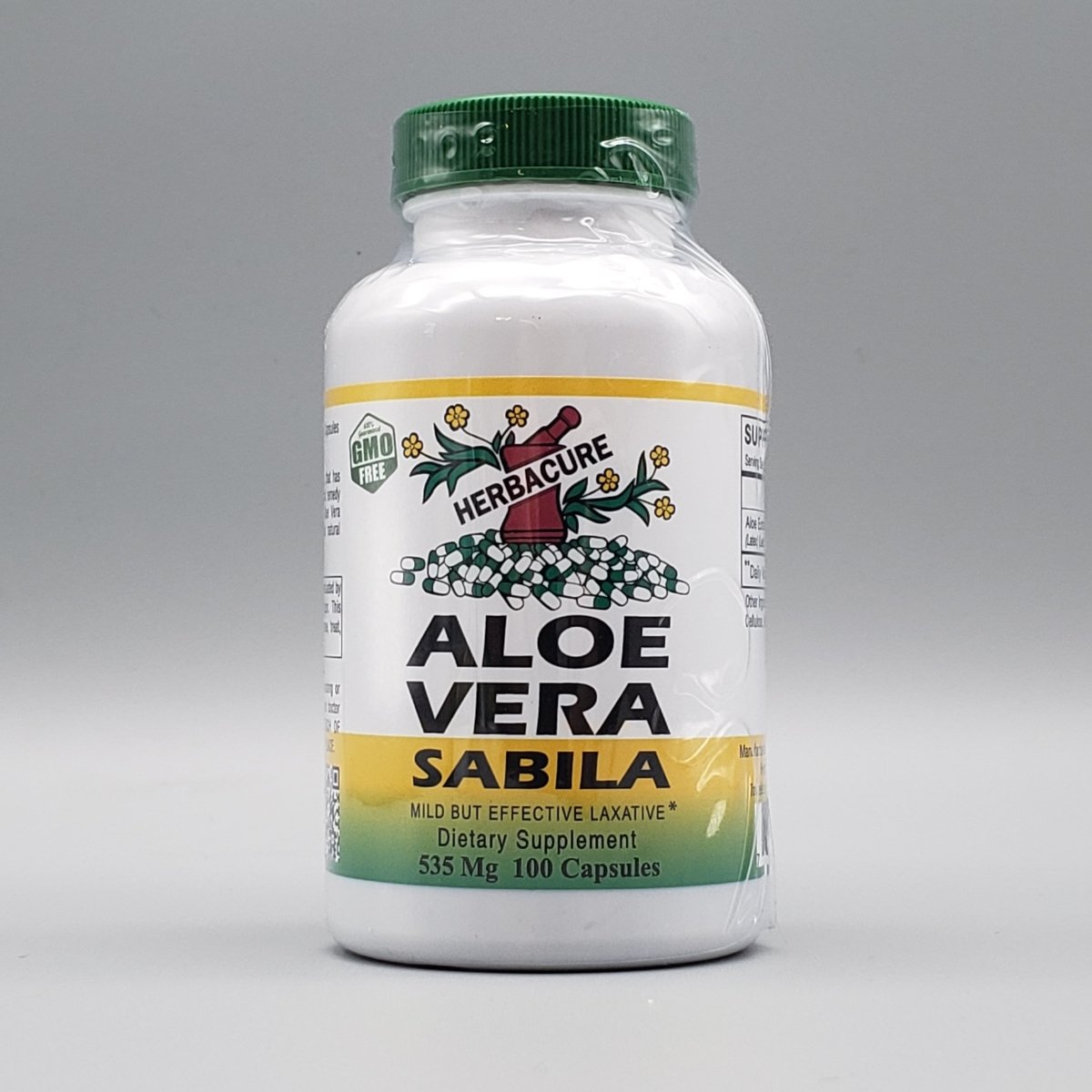 Pastillas de sábila Herbacure 535 mg para estreñimiento (foto de archivo)