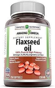 Amazing Omega Flaxseed Oil 1200 mg 250 softgel de Amazing Nutrition
