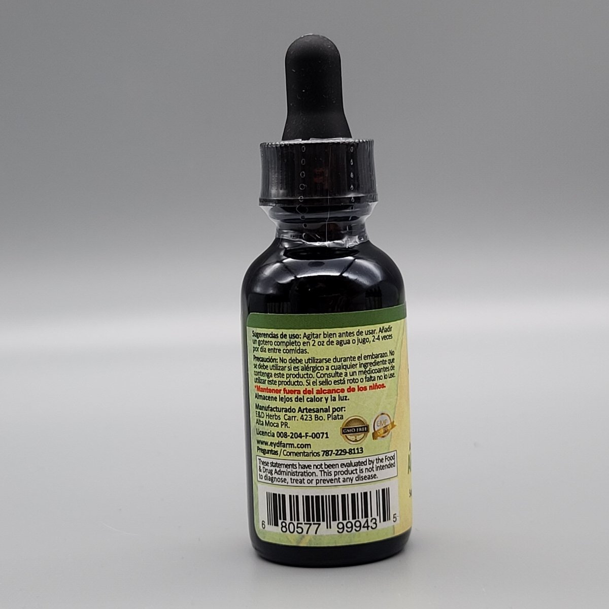 Artemisia - Liquido - Gotas - 1oz de E & D Herbs — vista posterior del envase