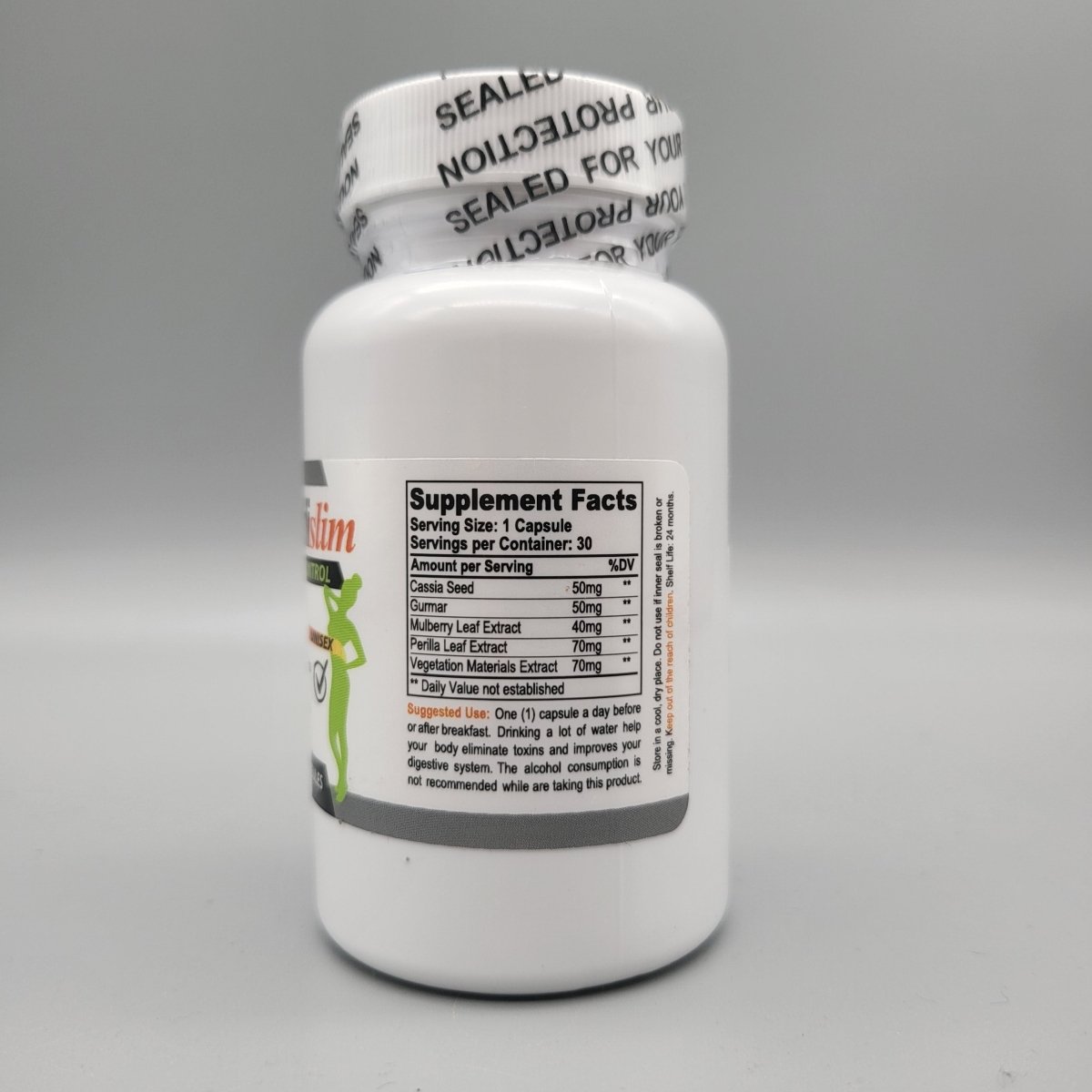 Cardislim 30 cápsulas control de apetito unisex — vista posterior del envase