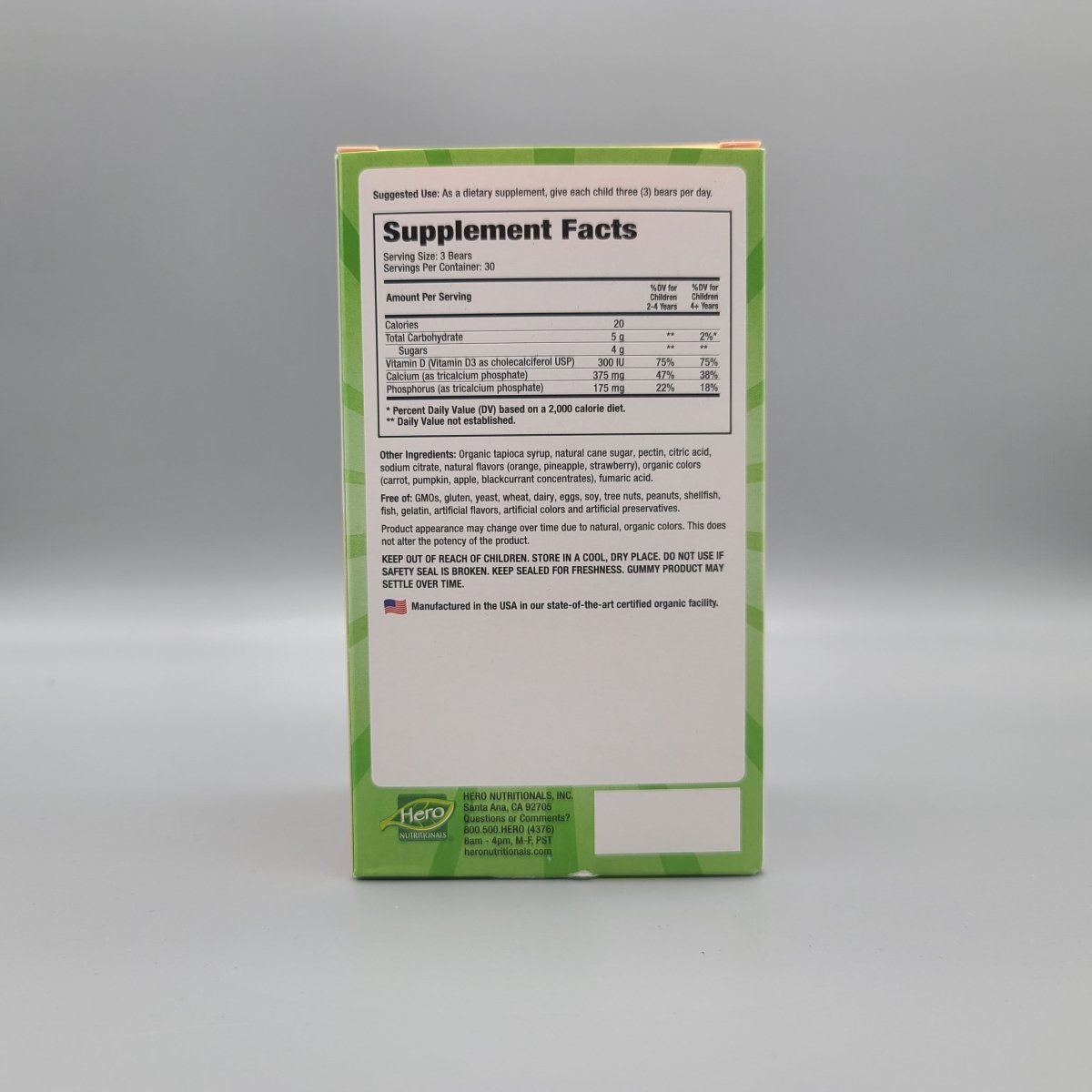 Calcium + Vitamin D3, Vegetarian, Sour - 90 Gummy Bears