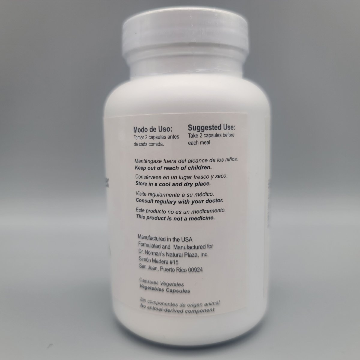 Omega Complex 3-6-9 Dr. Norman 90 cápsulas vegetales — etiqueta con los ingredientes (foto de archivo)
