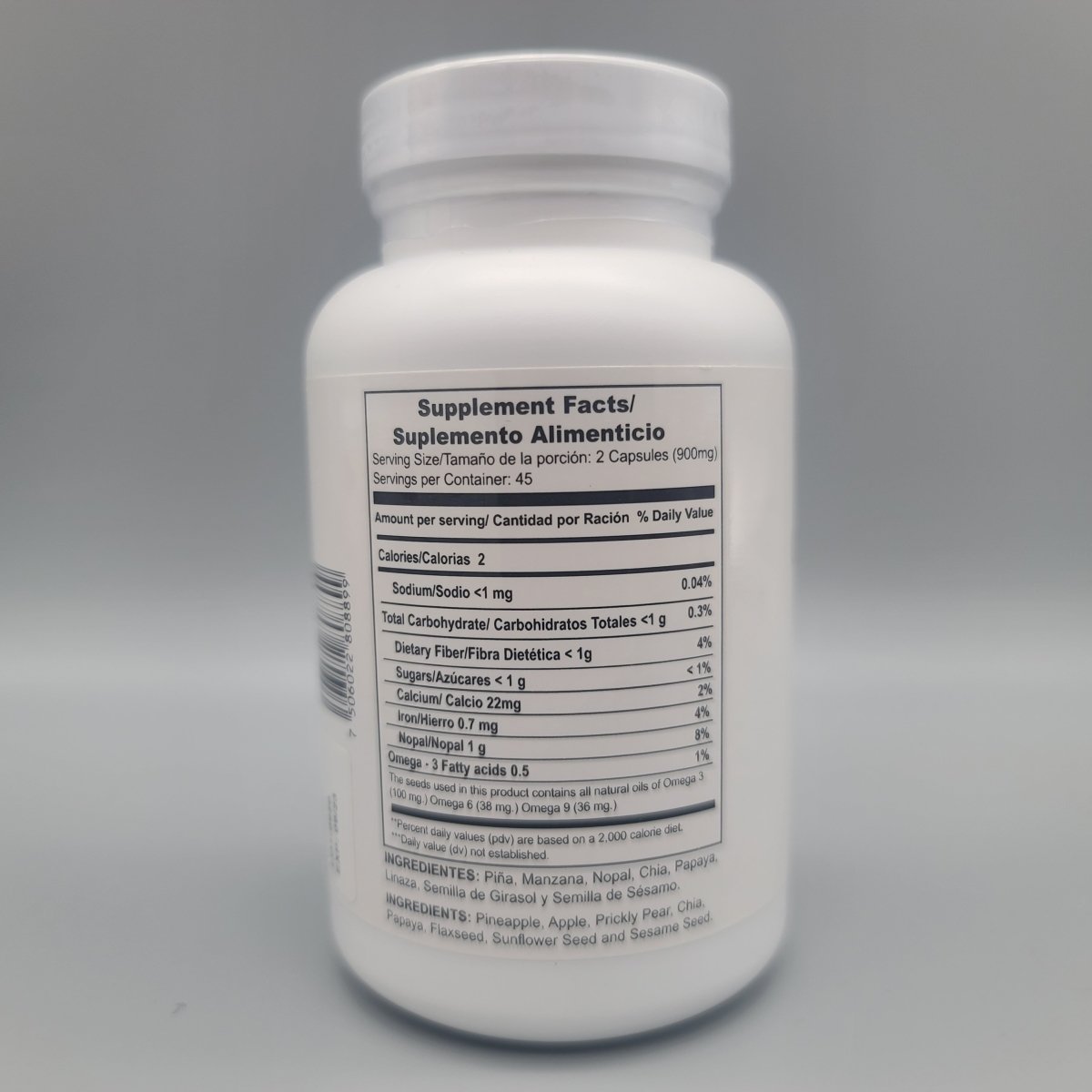 Omega Complex 3-6-9 Dr. Norman 90 cápsulas vegetales — vista posterior del envase (foto de archivo)