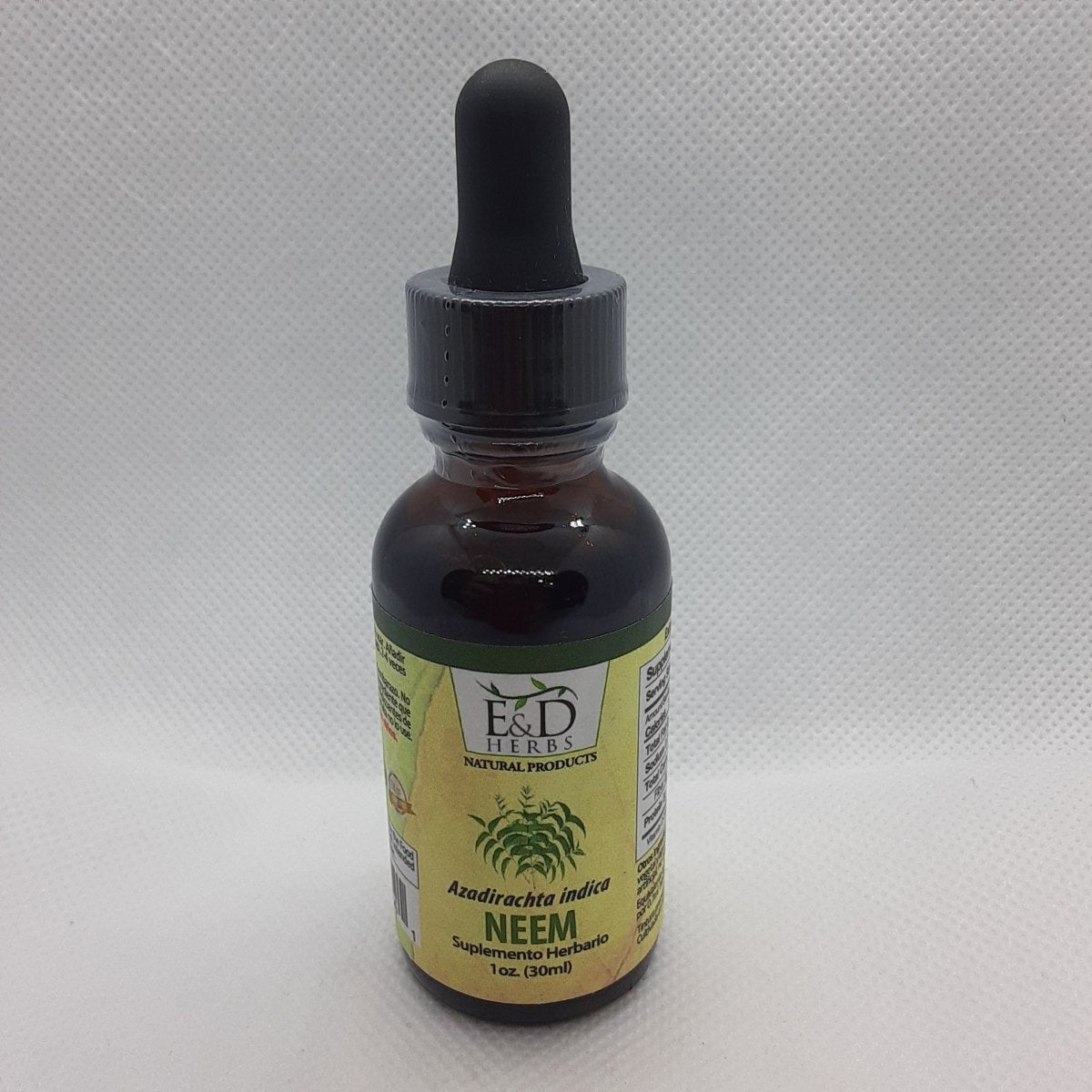 Tintura de Neem E&D Herbs 1 oz, Azadirachta Indica en Gotas de E & D Herbs (foto de archivo)