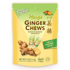Ginger Chews Mango 4 OZ
