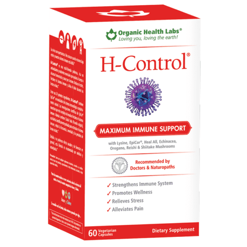 H-Control Organic Health Labs 60 cápsulas para defensas e inmune — etiqueta con los ingredientes