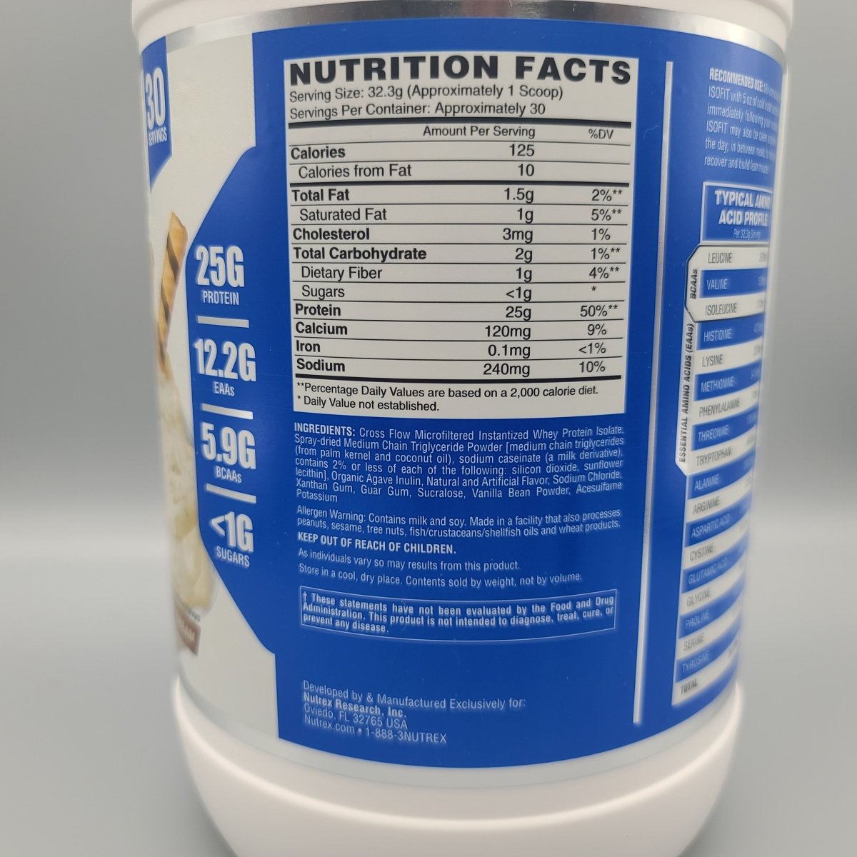 ISOFIT - Dessert - Isolate - Vanilla Bean Ice Cream- 2.1LB