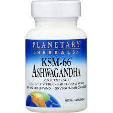 Reduce el Estrés Naturalmente con KSM-66 Ashwagandha 600 mg de Planetary Herbals (foto de archivo)