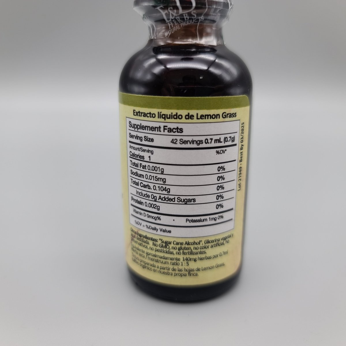 Lemon Grass en Gotas 1 oz Tintura de Limoncillo Natural