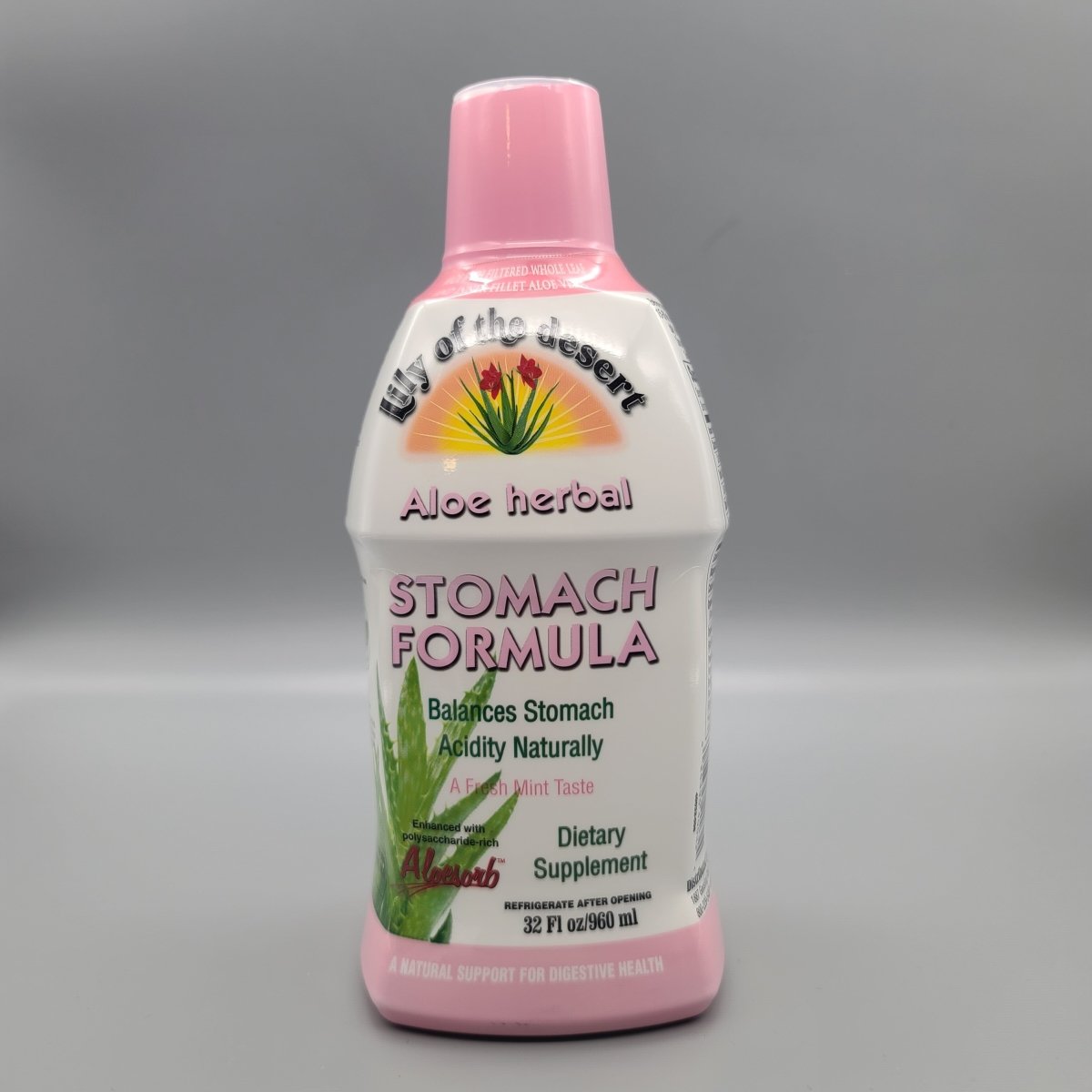 Lily Of The Desert Organic Aloe Vera Gel Herbal Stomach Formula 32 oz (foto de archivo)