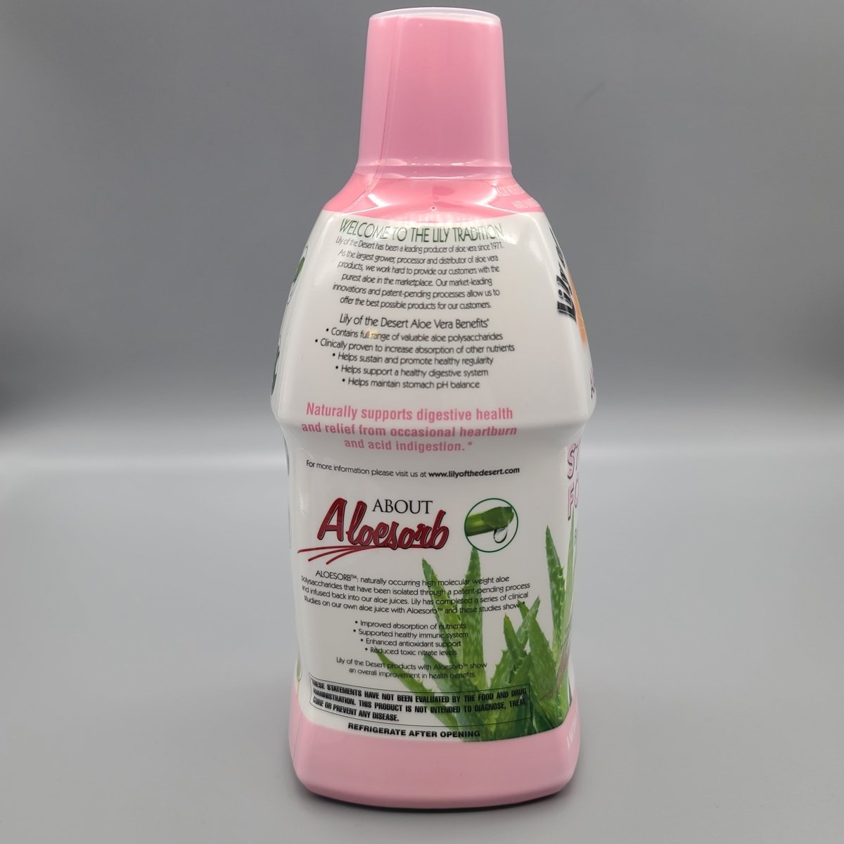 Lily Of The Desert Organic Aloe Vera Gel Herbal Stomach Formula 32 oz (foto de archivo)