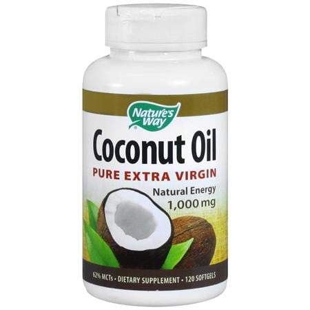 Nature's Way Coconut Oil Pure Extra Virgin 1,000mg, Softgels (foto de archivo)