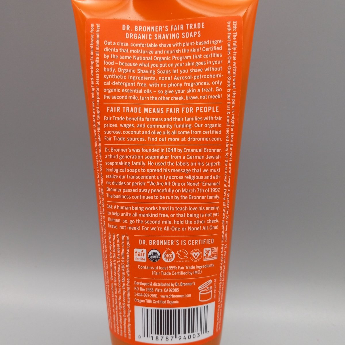 Organic Shaving Gel Tea Tree 7OZ