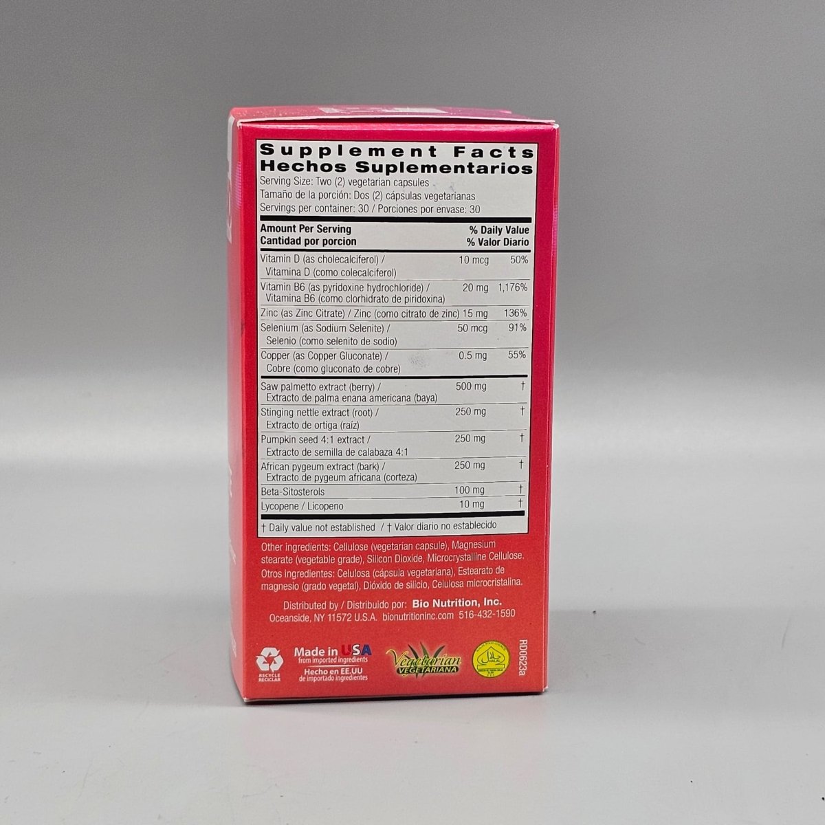 Prostate Wellness with Pumkin Seed Extract - 60 Vegetarian Capsules - 1395mg - Bio Nutrition