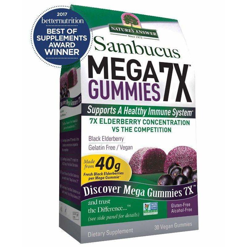 Sambucus Mega Gummies 7X, Black Elderberry, 30 Vegan Gummies