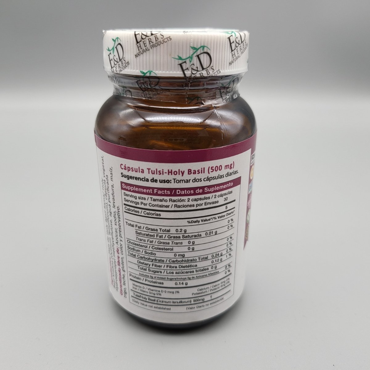 Tulsi - Holy Basil - 500mg - 60 Capsulas