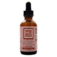Zeolita Raw 2 oz Detox Corporal con Ácidos Húmicos de Humineral — etiqueta con los ingredientes