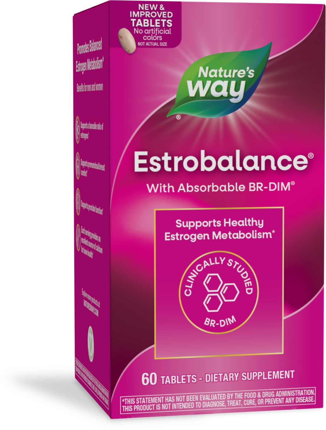Estrobalance BR-DIM Nature’s Way para apoyo al metabolismo de estrógenos, 60 tabletas