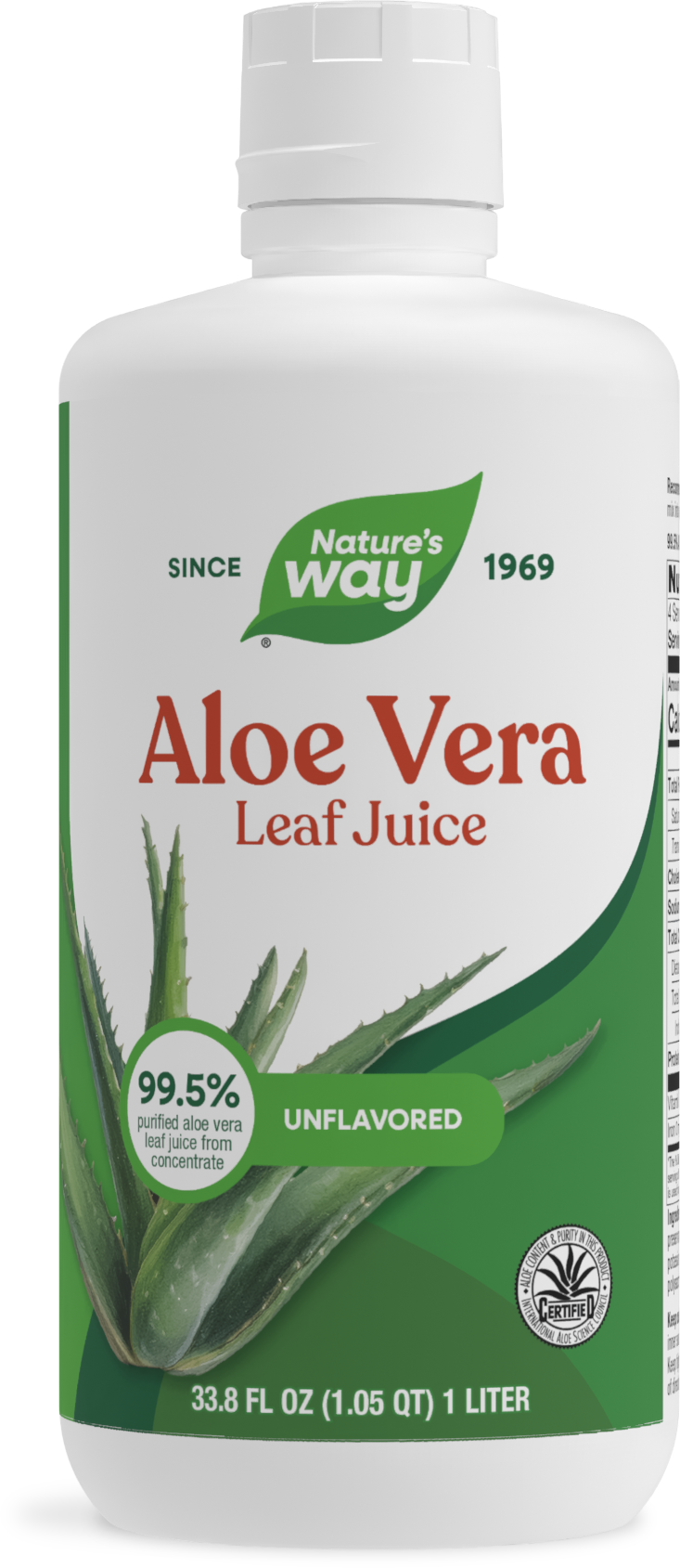Jugo de Aloe Vera de Hoja Nature's Way para la digestión, 1 litro (33.8 fl oz)