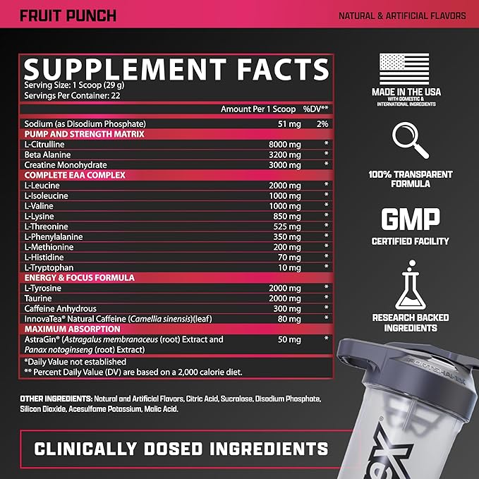 Nutrex Researh Outlift Clinical All In One Pre-Workout  Fruit Punch 22 servings