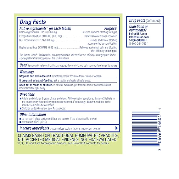 Boiron Tabletas Gas Calm  60 unidades