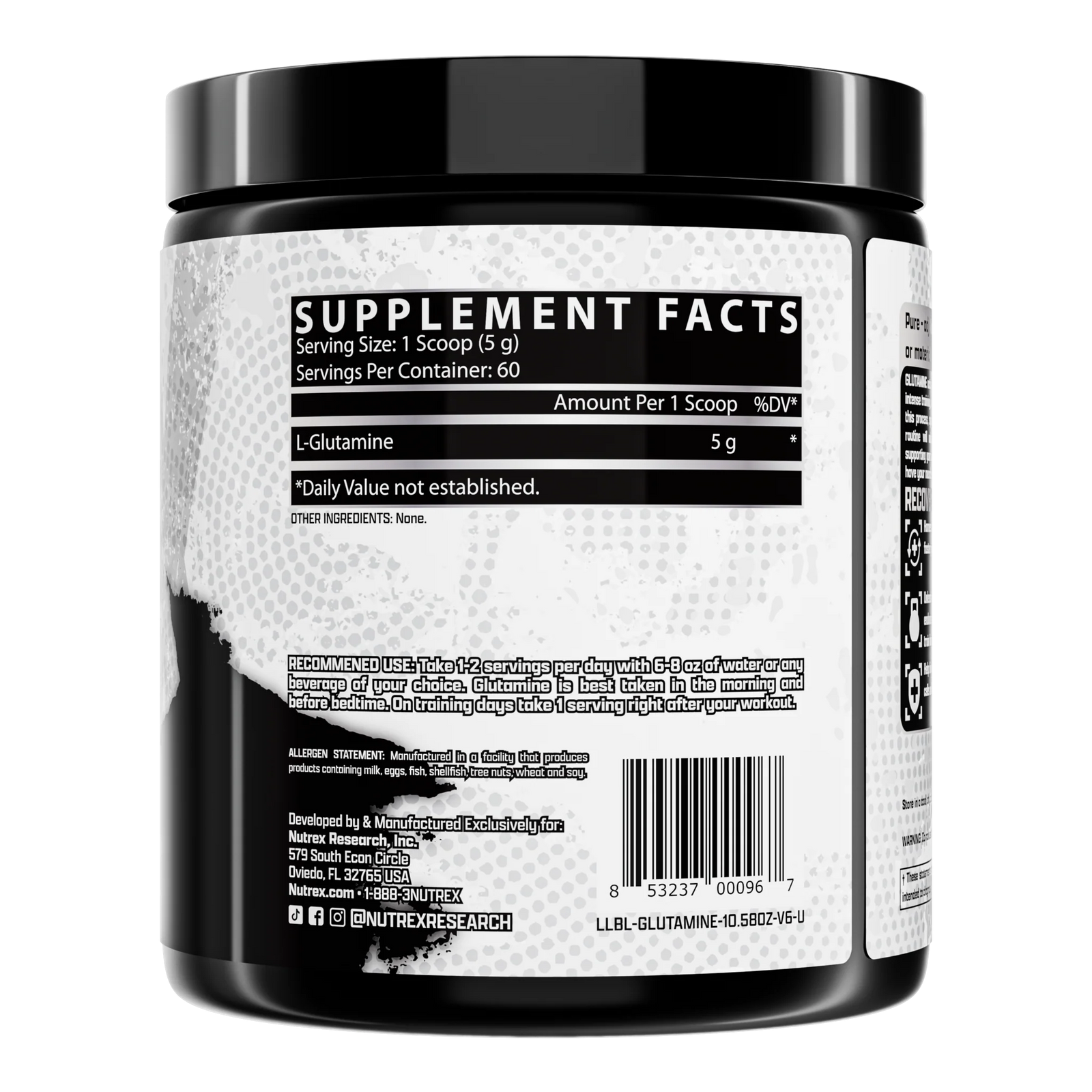 Nutrex Glutamine Pure - Unflavored - 60 Servings