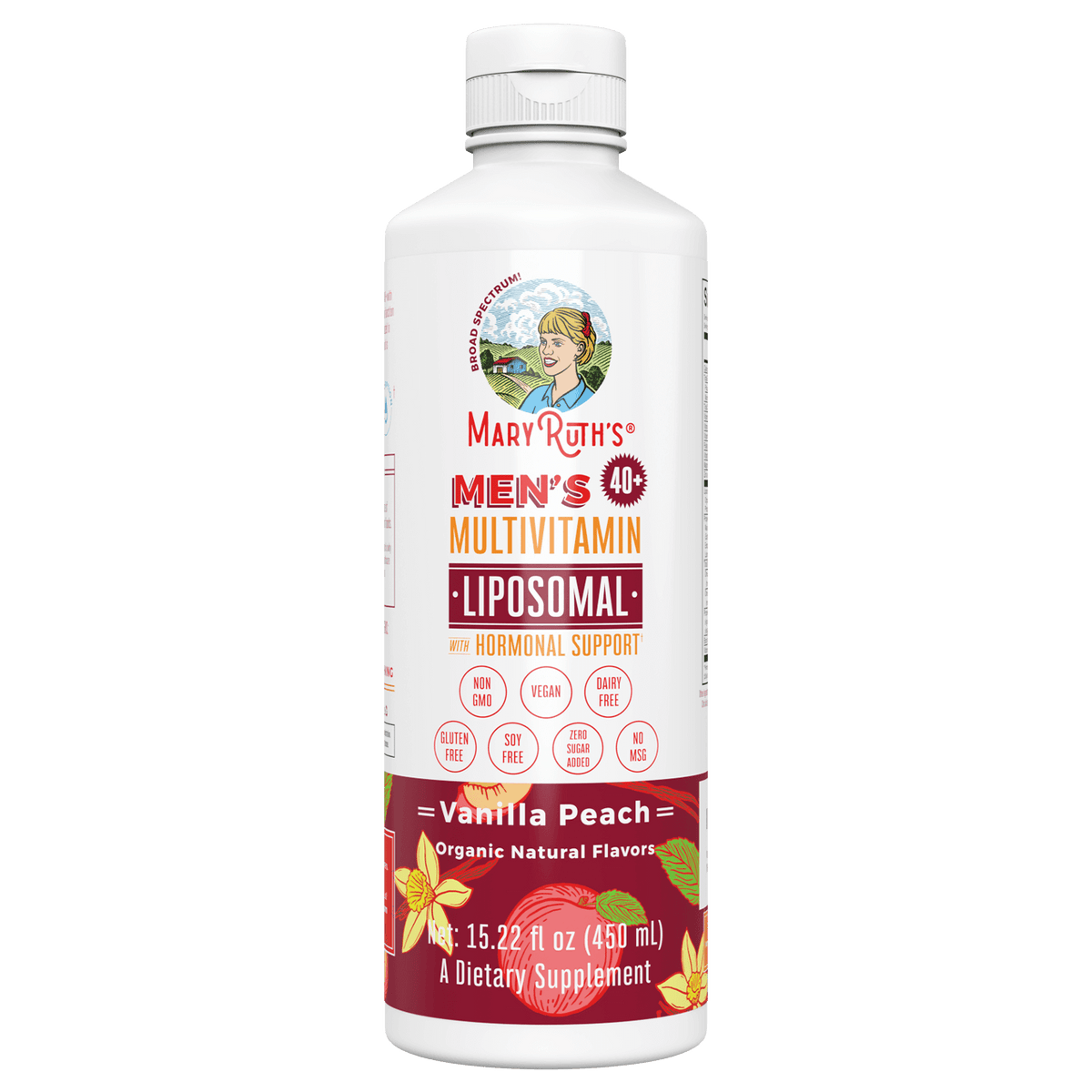 Mary Ruth’s Men's 40+ Multivitamin Liposomal Vanilla Peach