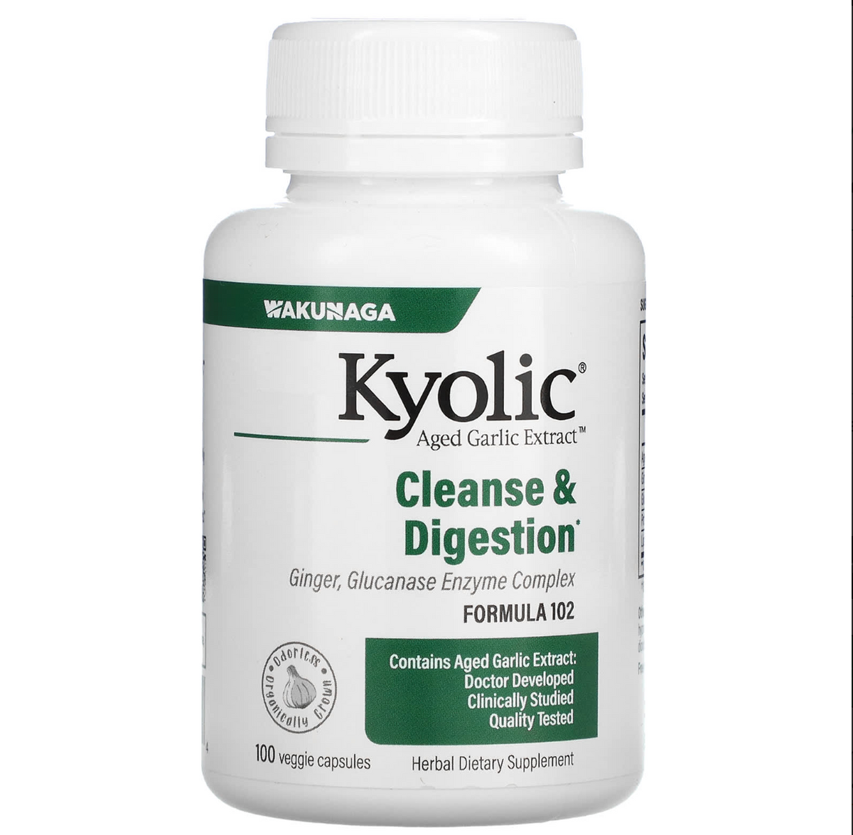 Kyolic Aged Garlic Extract w/ Ginger, Glucanese, Protease, Lipase Formula 102