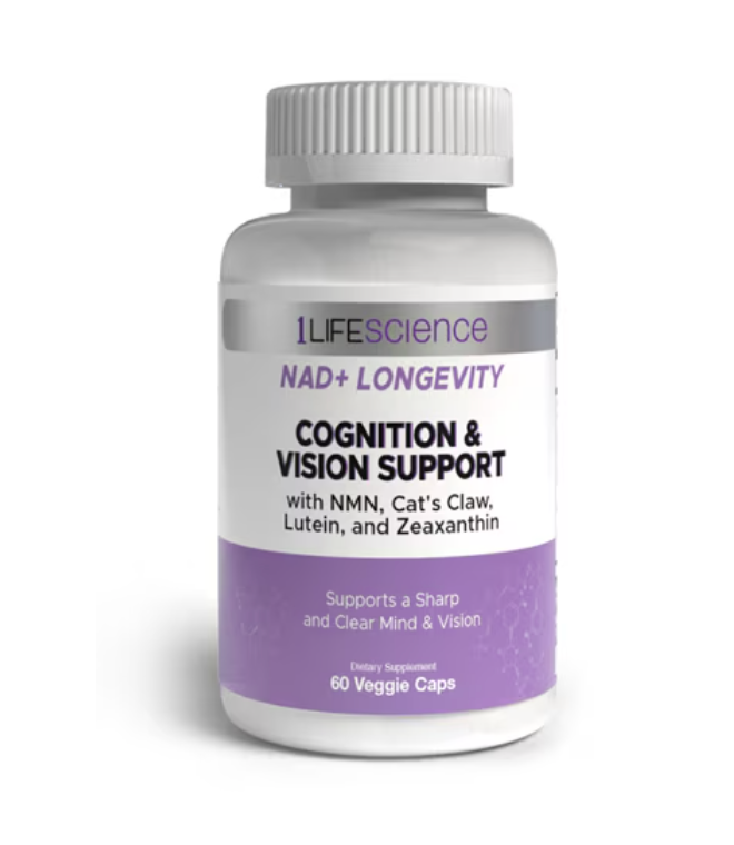 1Life Science NAD+ Longevity Cognition &amp; Vision Support, 60 Cápsulas Vegetales