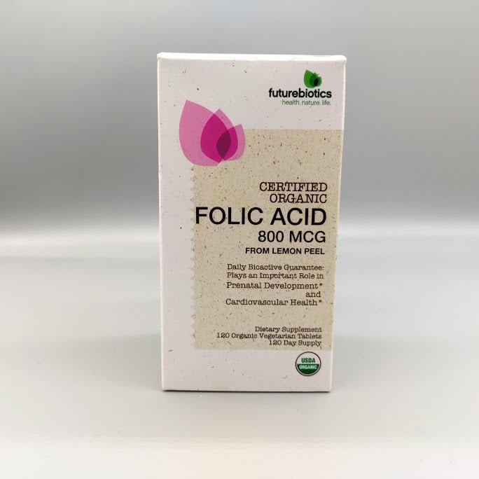 Ácido Fólico – 800mcg - 120 tabletas- Certificado Orgánico