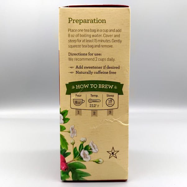 Alvita Organic Hawthorn Tea Caffeine Free - 24 Tea Bags
