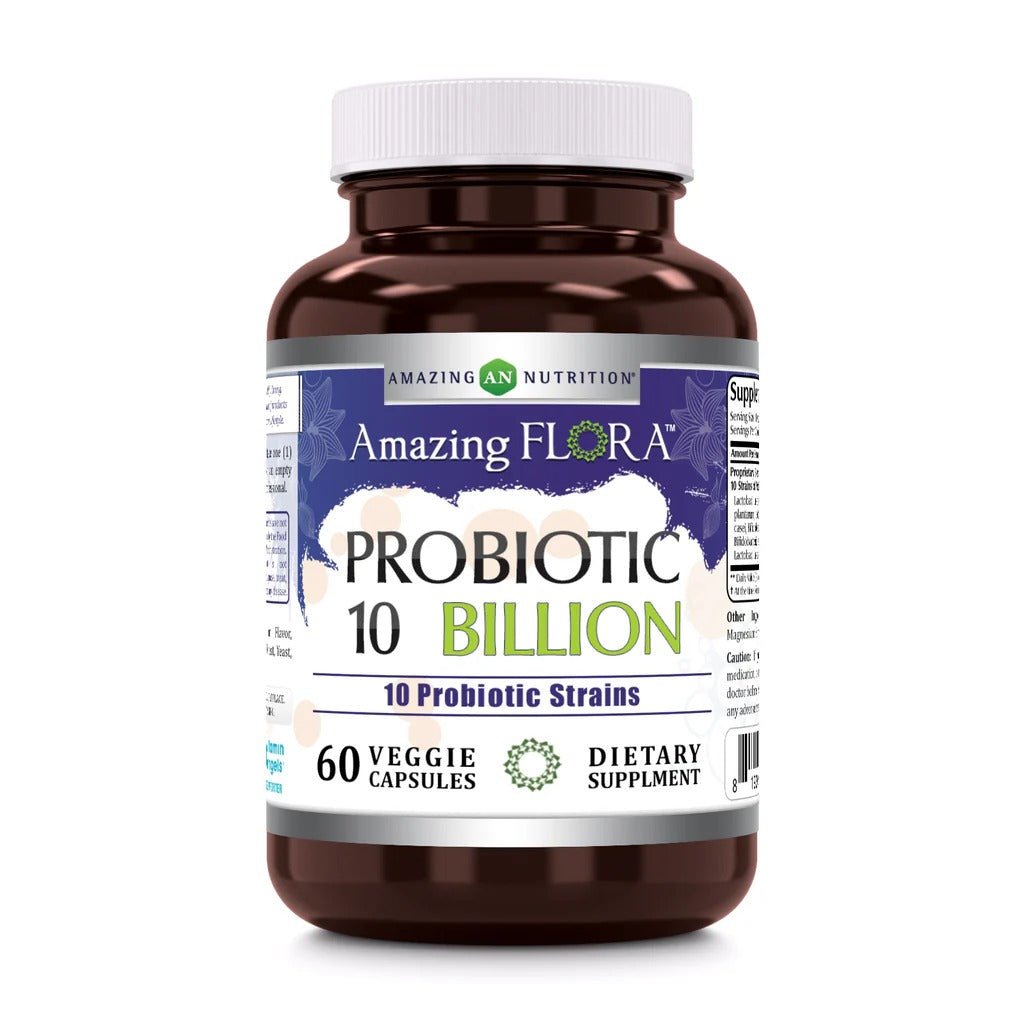 Amazing Flora Probiotic 10 Strains 10 Billion (60 cápsulas veganas)