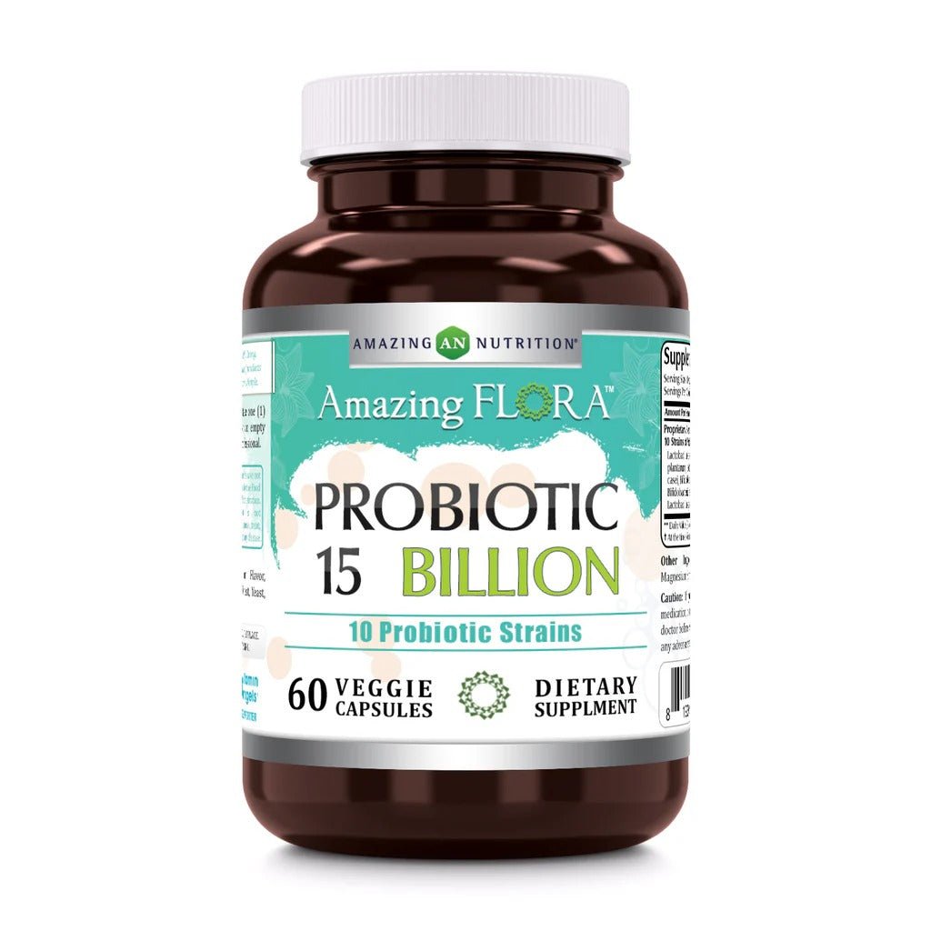 Amazing Flora Probiotic 10 Strains 15 Billion (60 cápsulas veganas)