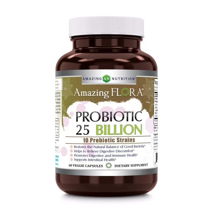 Amazing Flora Probiotic 10 Strains 25 Billion (60 cápsulas veganas)