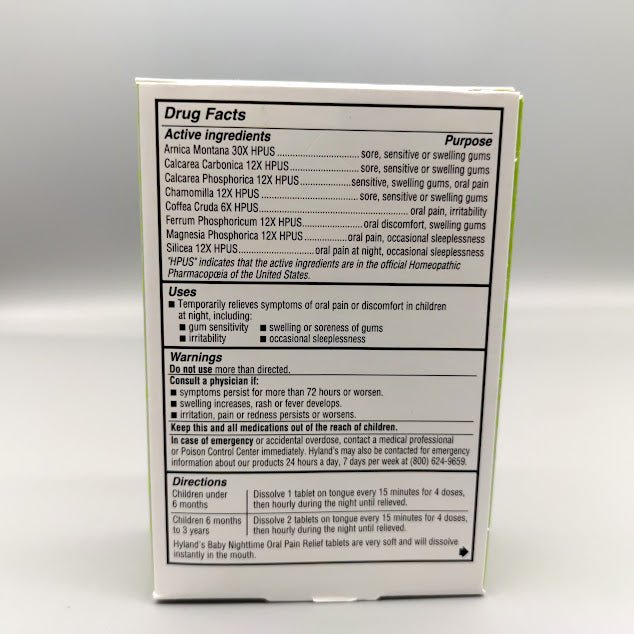 Baby Nighttime Oral Pain Relief Tablets 125 TABLETS