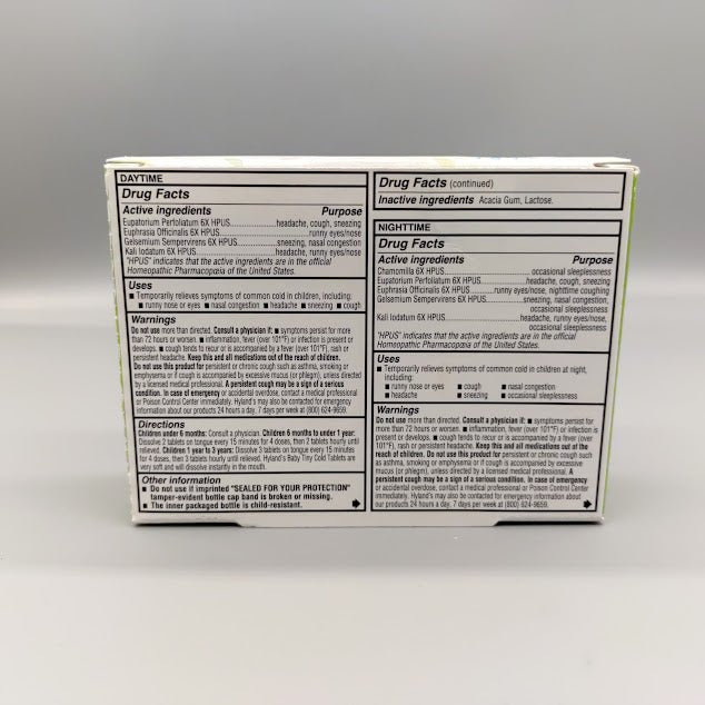 Baby Tiny Cold Tablets Day &amp; Nighttime Value Pack 250 TABLETS