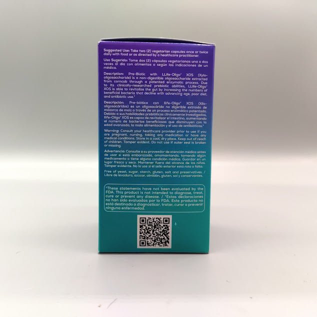 Bio Nutrition Pre-Biotic with LLife-Oligo Prebiotic Fiber XOS -- 1400 mg - 60 Ve  